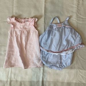 Baby girl dress and set , 6-9 months, pastels